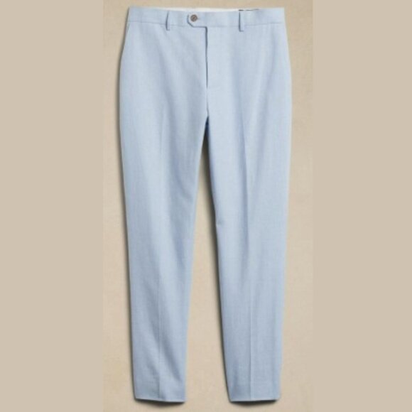 Banana Republic Light Blue Canyon Tailored-Fit Linen-Blend Trouser SZ 30 x 32 - Picture 1 of 10